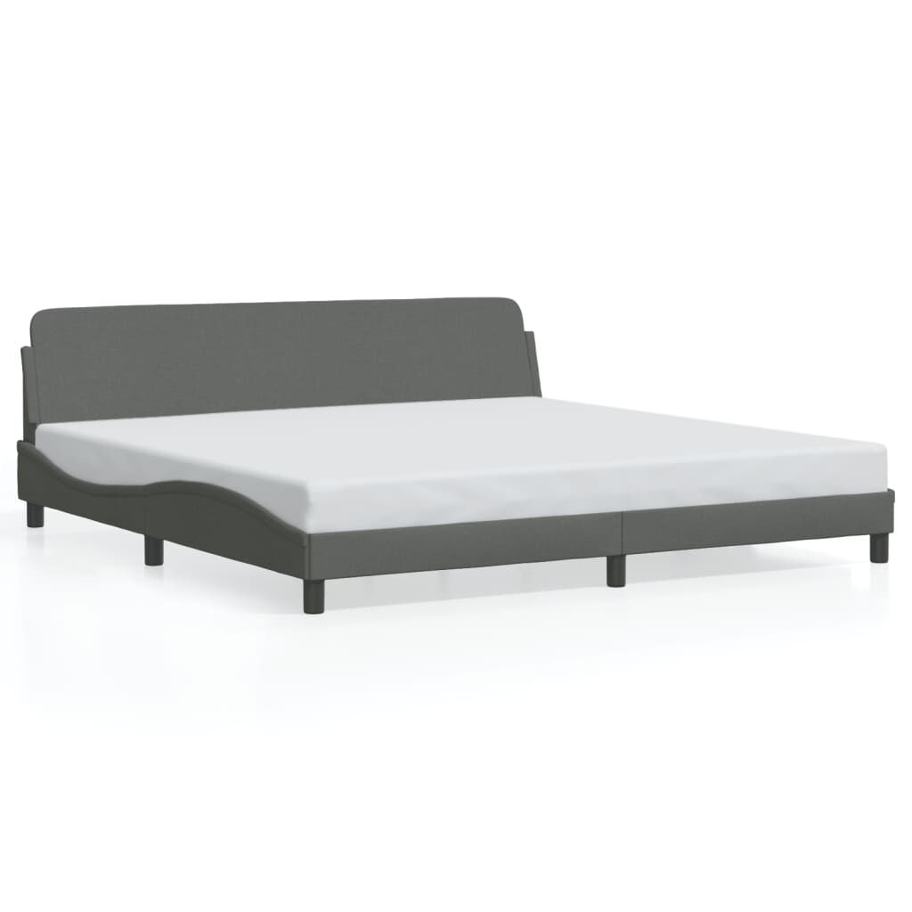 vidaXL Bed Frame without Mattress Dark Grey 193x203 cm Fabric