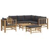 vidaXL 8 Piece Garden Lounge Set with Dark Grey Cushions Bamboo