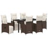 vidaXL Garden Dining Set with Cushion 7 pcs Brown Poly Rattan