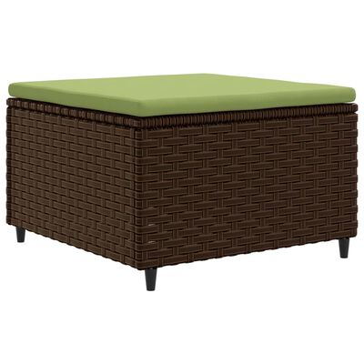 vidaXL 7 Piece Garden Lounge Set with Cushions Brown Poly Rattan