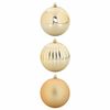 vidaXL Christmas Bauble Set 3 pcs Gold Plastic