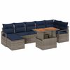 vidaXL Garden Dining Set with Cushion 8 pcs Grey and Navy
