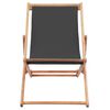 vidaXL Folding Beach Chair Fabric and Wooden Frame Grey