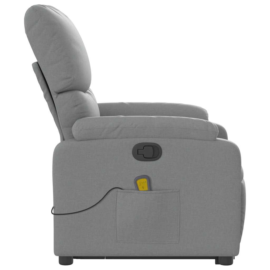 vidaXL Stand up Massage Recliner Chair Light Grey Fabric