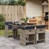 vidaXL 5 Piece Garden Dining Set with Cushions Grey Poly Rattan