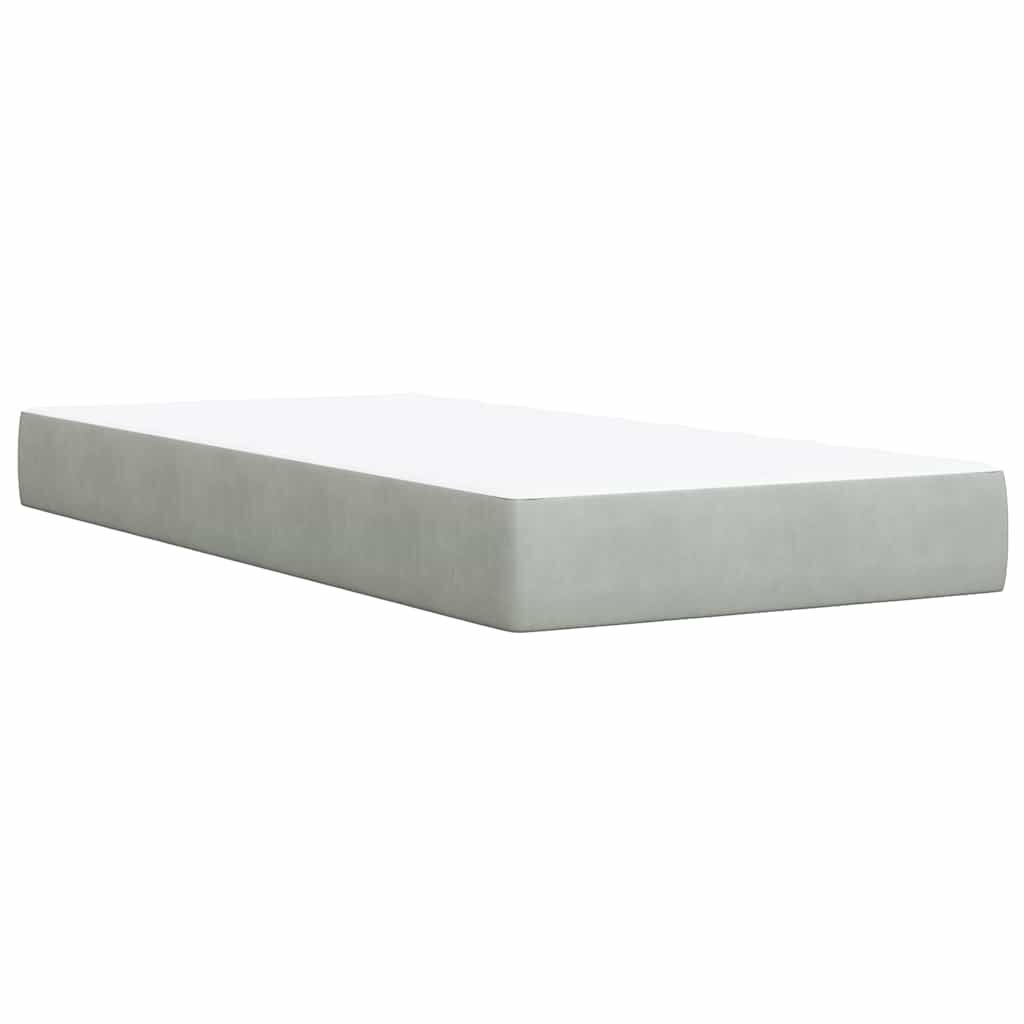 vidaXL Box Spring Bed with Mattress Light Grey Twin Velvet