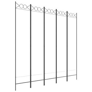 vidaXL 5-Panel Room Divider White 200x200 cm Fabric
