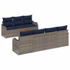 vidaXL Garden Sofa Set with Cushion 8 pcs Grey Poly Rattan