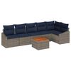 vidaXL Garden Sofa Set with Cushion 7 pcs Grey Poly rattan