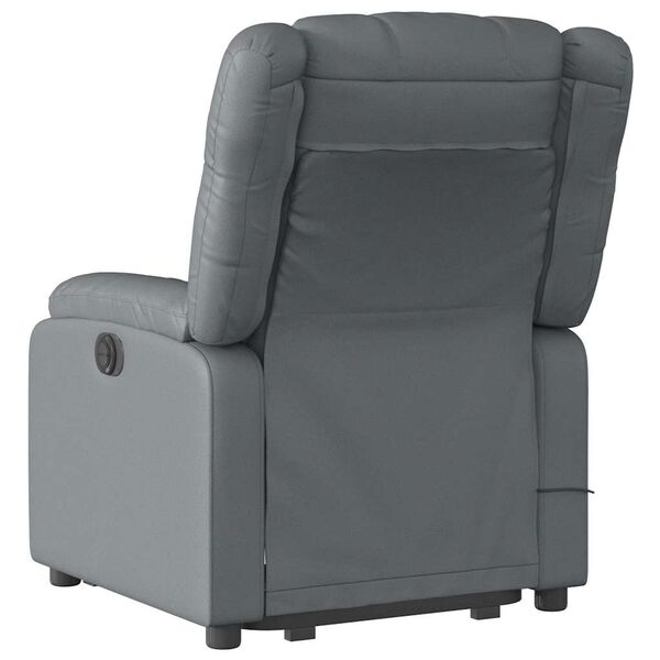 vidaXL Electric Stand up Massage Recliner Chair Grey Faux Leather