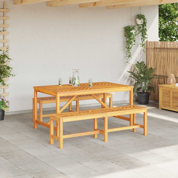 vidaXL 3 Piece Garden Dining Set Solid Wood Acacia