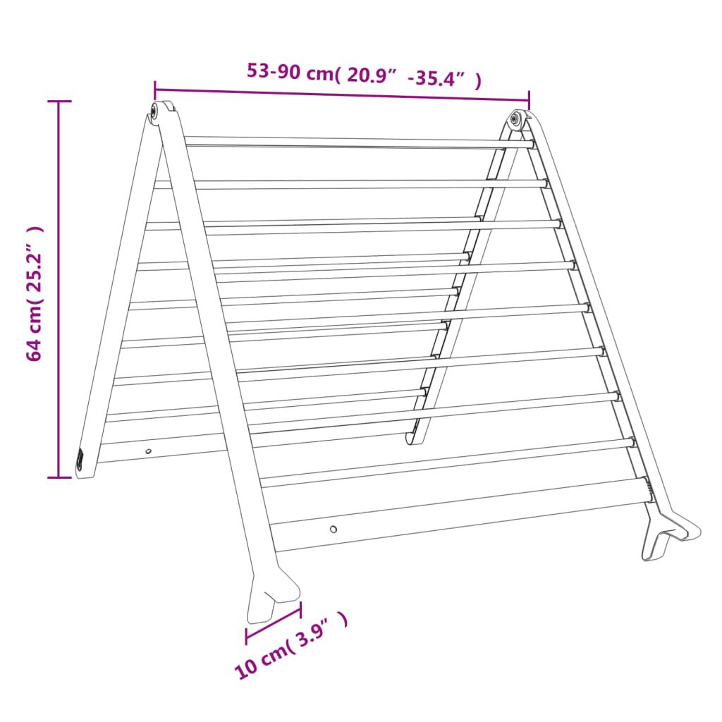 vidaXL Drying Rack for Bathtub Extendable 53-90 cm Aluminium
