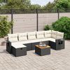 vidaXL 8 Piece Garden Sofa Set with Cushions Black Poly Rattan