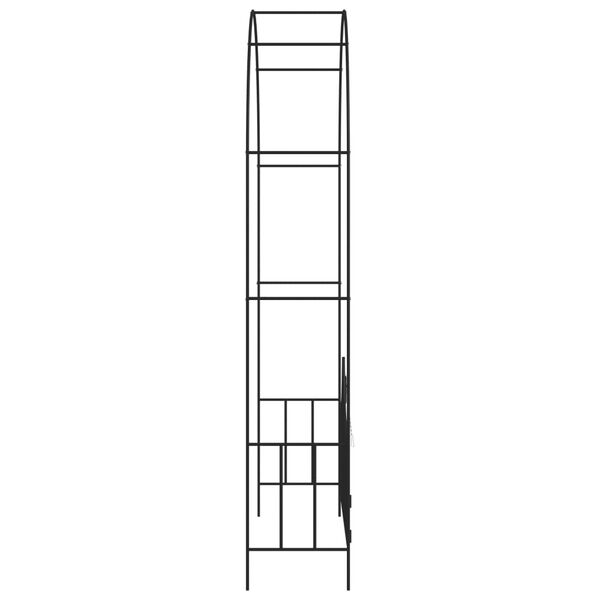 vidaXL Garden Arch with Gate Black 138x40x238 cm Iron