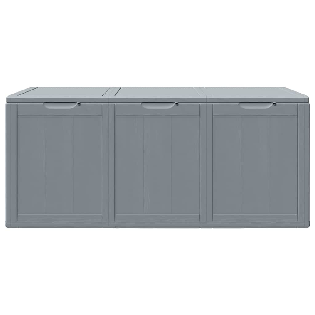 vidaXL Garden Storage Box 270L Grey PP Wood Look