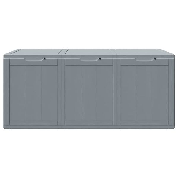 vidaXL Garden Storage Box 270L Grey PP Wood Look
