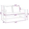 Garden Sofa Set 3 pcs Natural Solid teak wood
