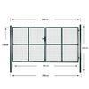 vidaXL Double Door Fence Gate 300x150 cm Powder-Coated Steel