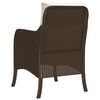 vidaXL Garden Chairs with Cushions 2 pcs Brown Poly Rattan