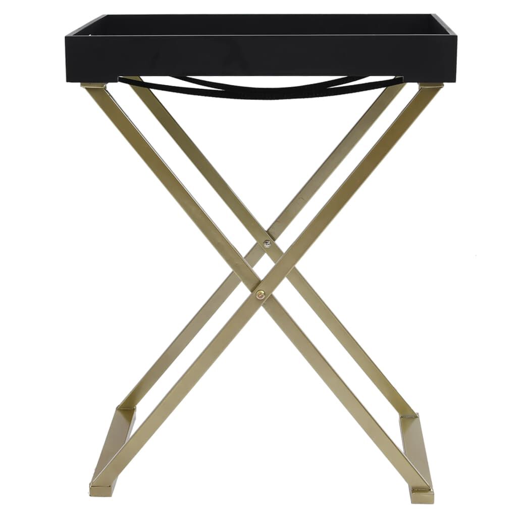 vidaXL Folding Table Gold and Black 48x34x61 cm MDF