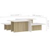 vidaXL Coffee Tables 2 pcs Sonoma Oak and White 111.5x50x33 cm Engineered Wood