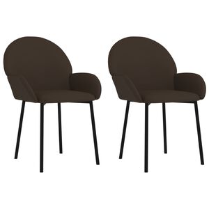 vidaXL Dining Chairs 2 pcs Brown Faux Leather