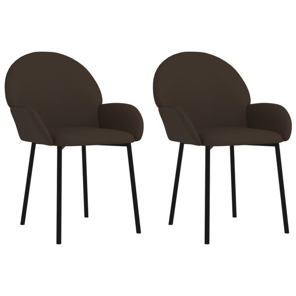 vidaXL Dining Chairs 2 pcs Brown Faux Leather