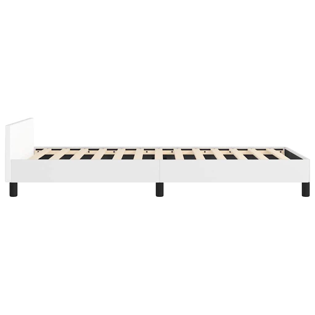 vidaXL Bed Frame without Mattress White Twin XL Faux Leather
