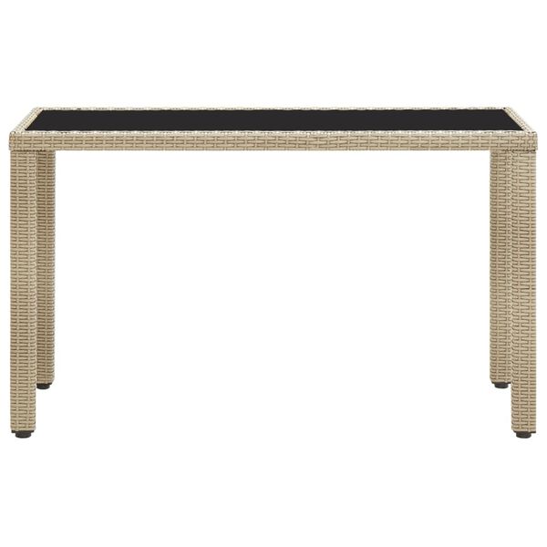 vidaXL Garden Table Beige 123x60x74 cm Poly Rattan