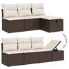 vidaXL 7 Piece Garden Sofa Set with Cushions Brown Poly Rattan