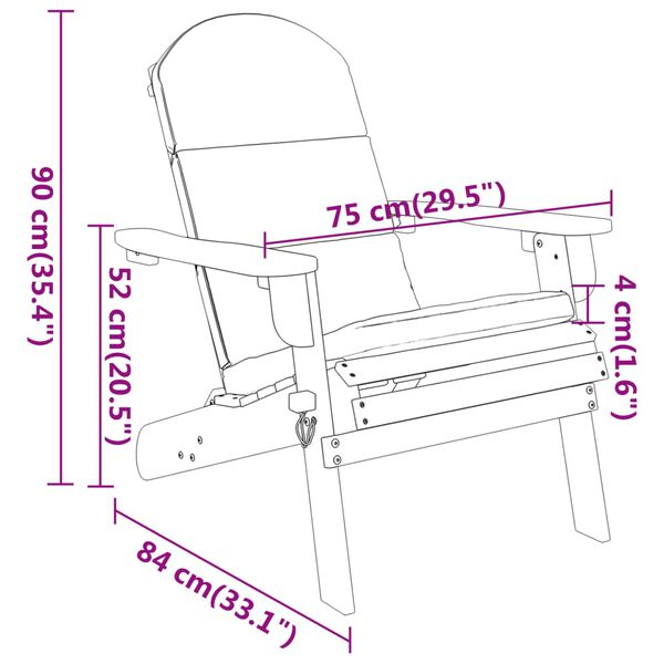 vidaXL 5 Piece Adirondack Garden Lounge Set Solid Wood Acacia