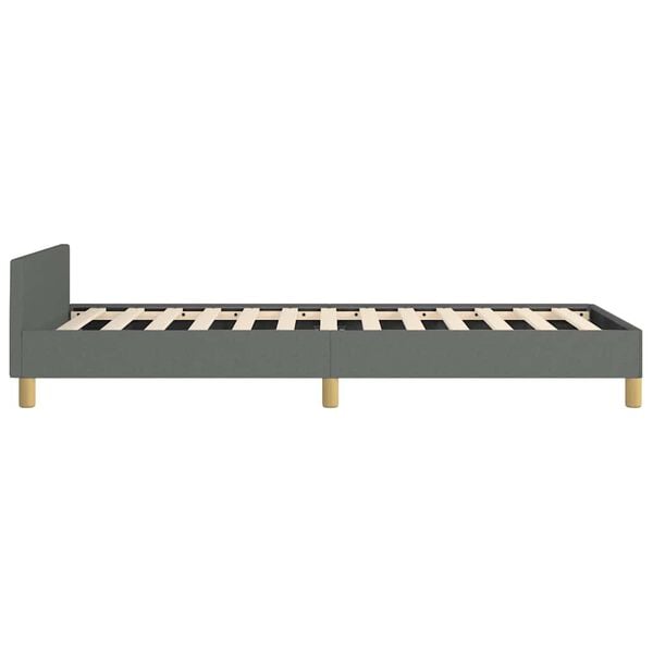 vidaXL Bed Frame without Mattress Dark Grey Twin Fabric