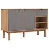vidaXL Sideboard OTTA Brown and Grey 114x43x73.5 cm Solid Wood Pine