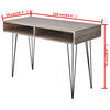 vidaXL Desk with 2 Compartments Grey