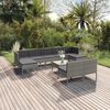 vidaXL 10 Piece Garden Lounge Set with Cushions Poly Rattan Grey