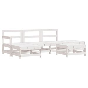 vidaXL 6 Piece Garden Lounge Set White Solid Wood Pine