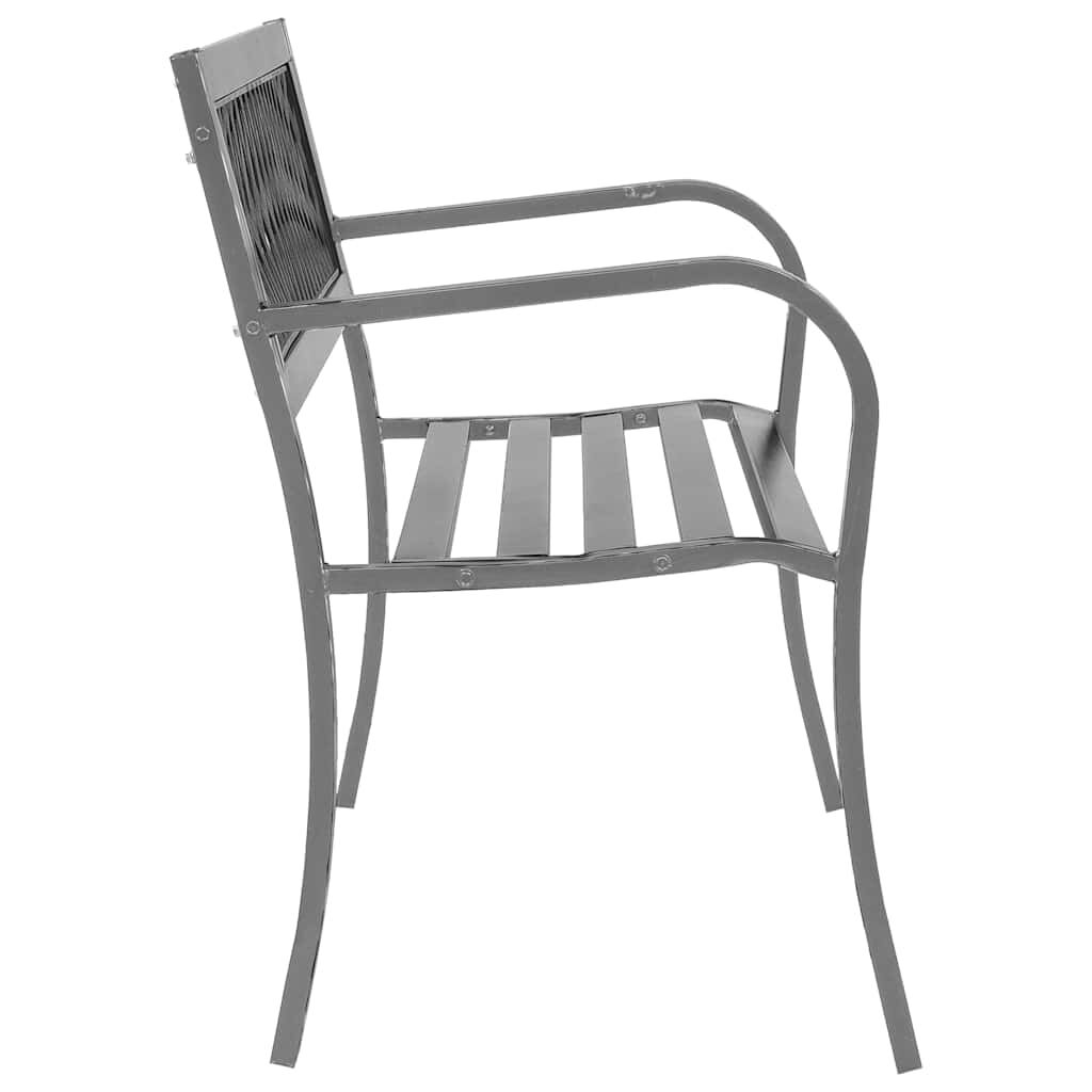 vidaXL Garden Bench Black 120 cm Steel