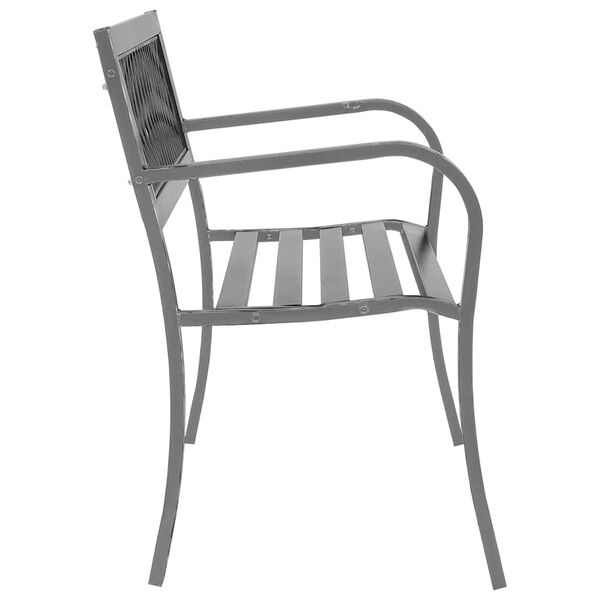 vidaXL Garden Bench Black 120 cm Steel
