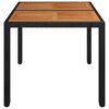 vidaXL Garden Table with Wooden Top Black 90x90x75 cm Poly Rattan
