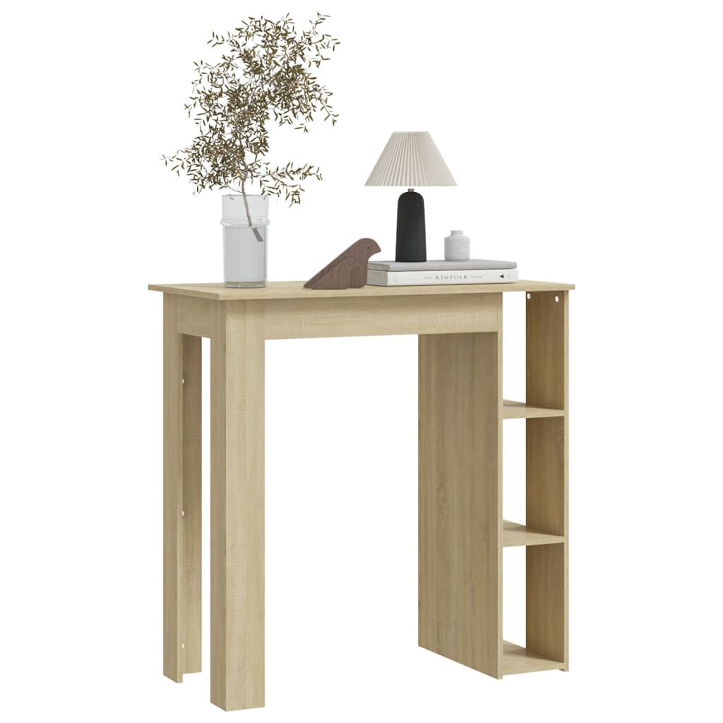 vidaXL Bar Table with Shelf Sonoma Oak 102x50x103.5 cm Engineered Wood