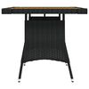 vidaXL Garden Table Black 70x70x72 cm Poly Rattan & Solid Acacia Wood