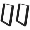 vidaXL Dining Table Legs U-Shaped 2 pcs Black 70x(72-73) cm Steel
