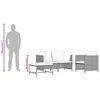 vidaXL 4 Piece Garden Sofa Set with Cushions Poly Rattan Grey