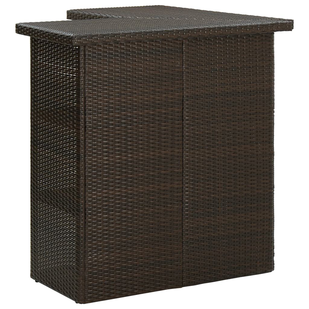 vidaXL 4 Piece Garden Bar Set with Cushions Poly Rattan Brown