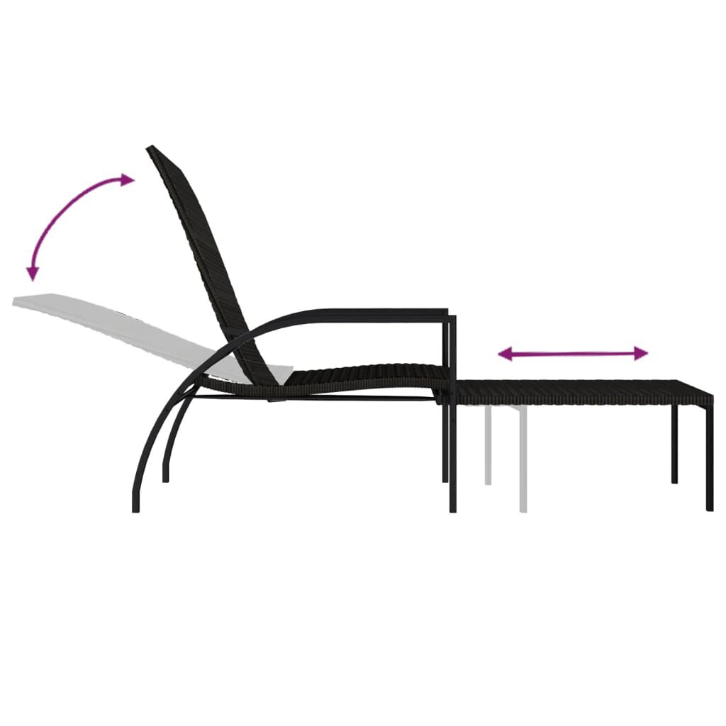 vidaXL Sun Loungers 2 pcs with Footrest PE Rattan Brown