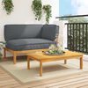vidaXL Sofa Set with Cushion Plain 2 pcs Anthracite Solid Acacia Wood