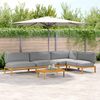 vidaXL Sofa Set with Cushion Plain Manual 5 pcs Grey Solid Acacia Wood
