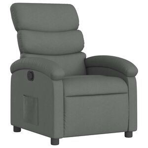 vidaXL Recliner Chair Dark Grey Fabric