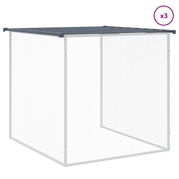 vidaXL Chicken Cage with Roof Anthracite 403x98x90 cm Galvanised Steel