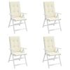 vidaXL Garden Highback Chair Cushions 4 pcs Cream 120x50x2 cm Fabric